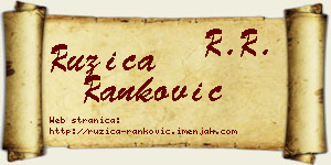 Ružica Ranković vizit kartica